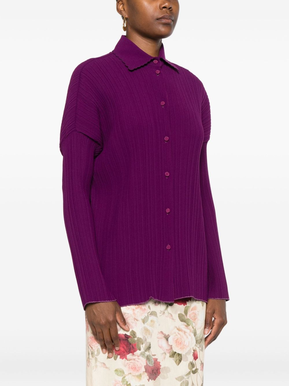 Camicia a coste in viola Forte forte - donna 