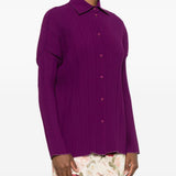 Camicia a coste in viola Forte forte - donna 