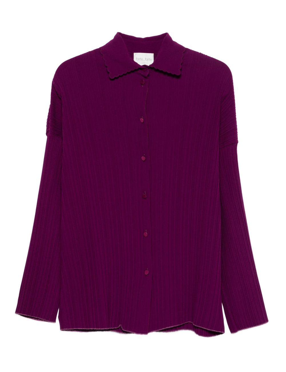Camicia a coste in viola Forte forte - donna 