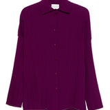 Camicia a coste in viola Forte forte - donna 