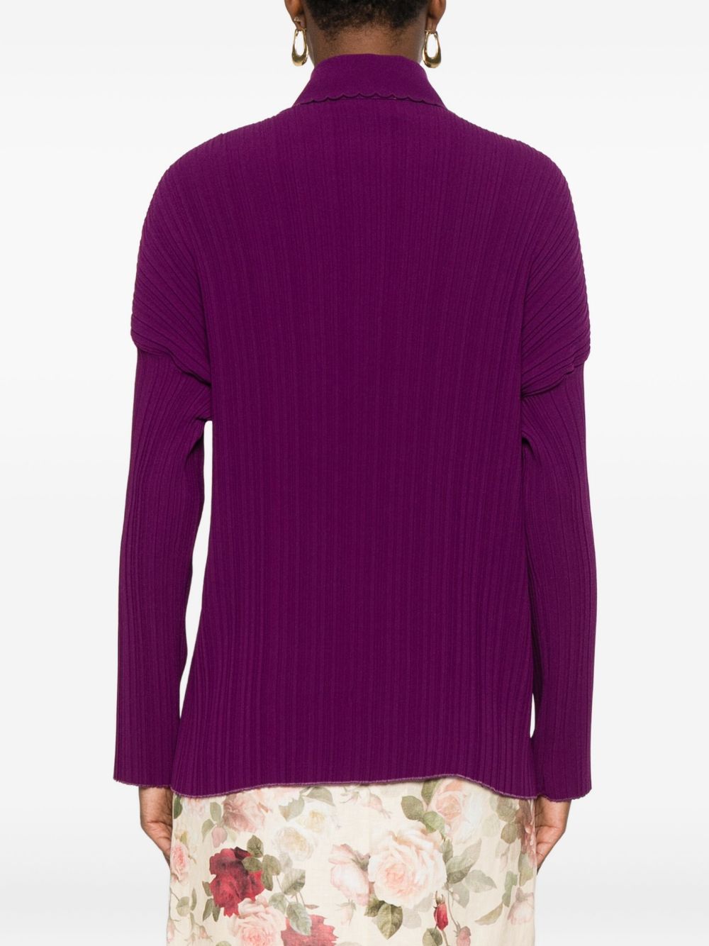 Camicia a coste in viola Forte forte - donna 
