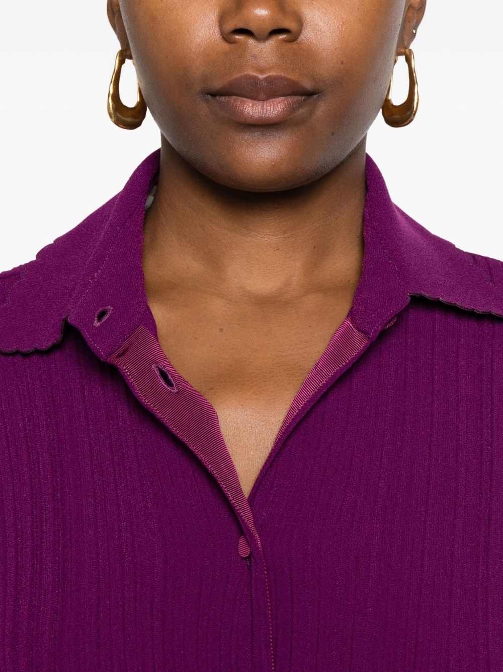 Camicia a coste in viola Forte forte - donna 