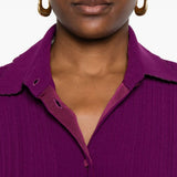 Camicia a coste in viola Forte forte - donna 