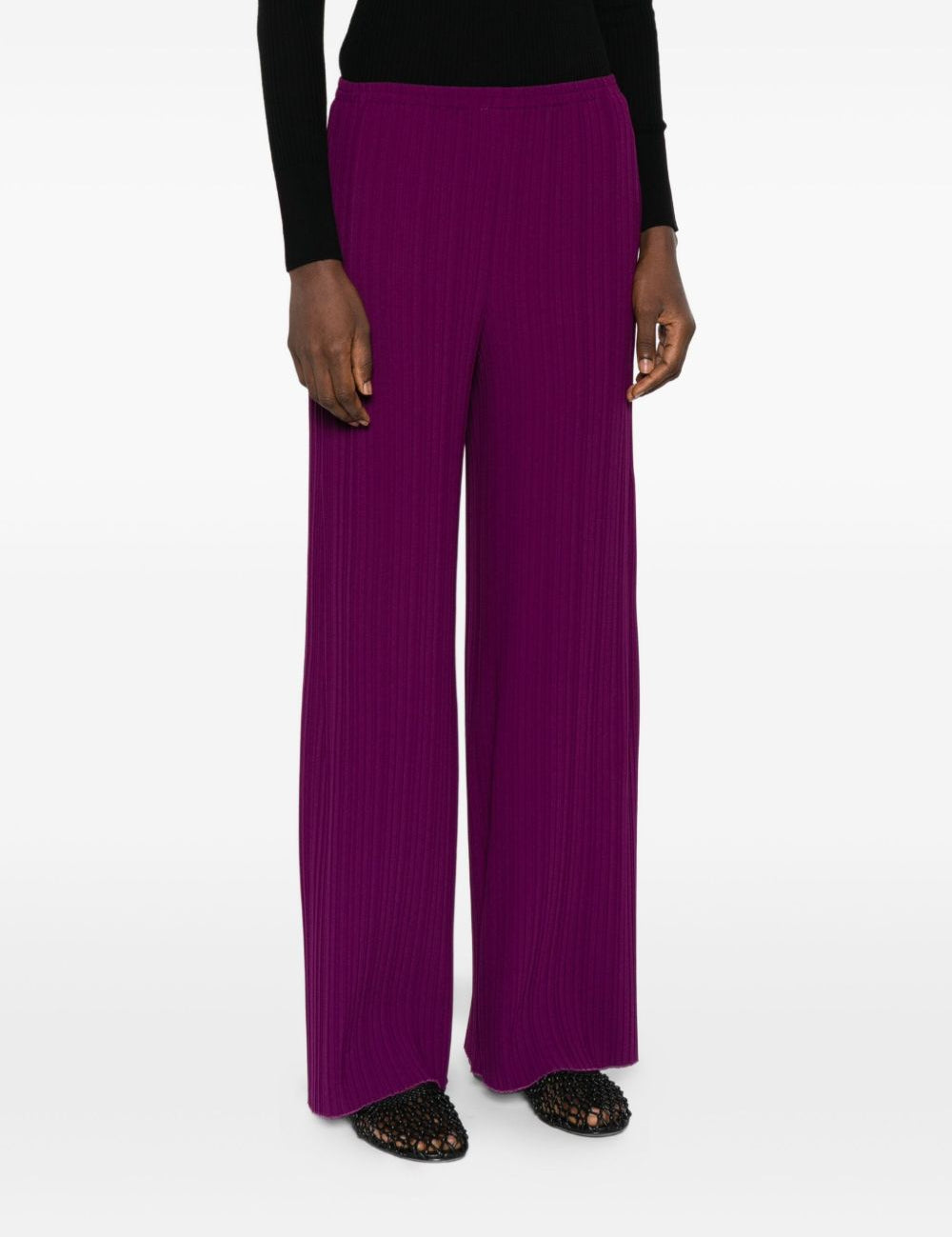 Pantaloni a gamba ampia in viola Forte forte - donna 