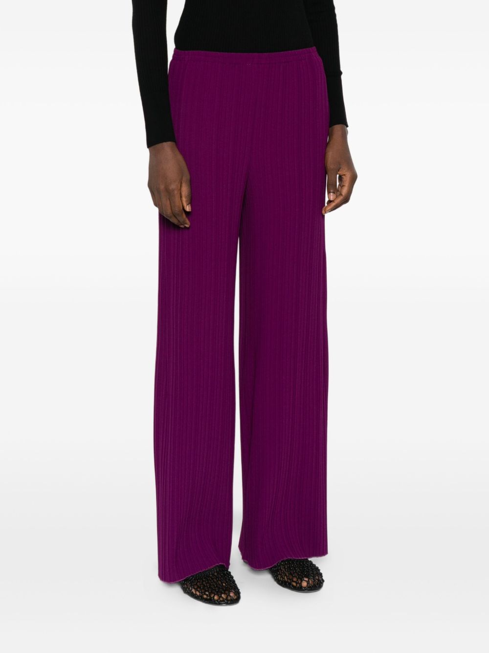 Pantaloni a gamba ampia in viola Forte forte - donna 