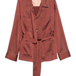 Giacca a righe con cintura in marrone Forte forte - donna 