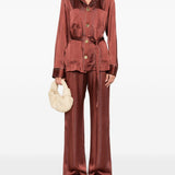 Giacca a righe con cintura in marrone Forte forte - donna 