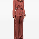 Giacca a righe con cintura in marrone Forte forte - donna 