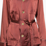 Giacca a righe con cintura in marrone Forte forte - donna 