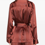 Giacca a righe con cintura in marrone Forte forte - donna 