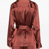 Giacca a righe con cintura in marrone Forte forte - donna 