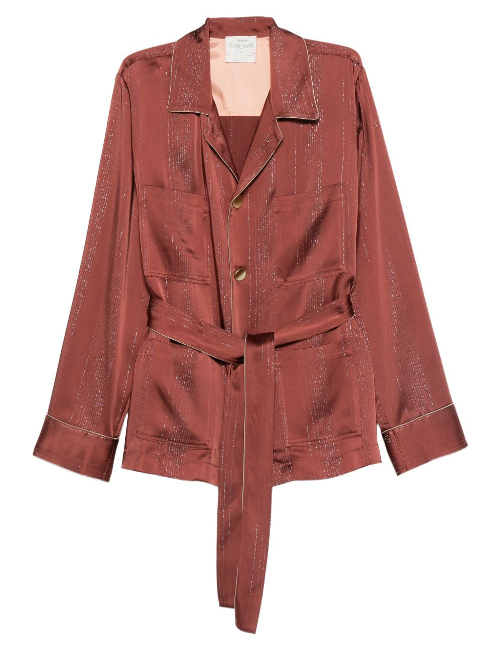 Giacca a righe con cintura in marrone Forte forte - donna 