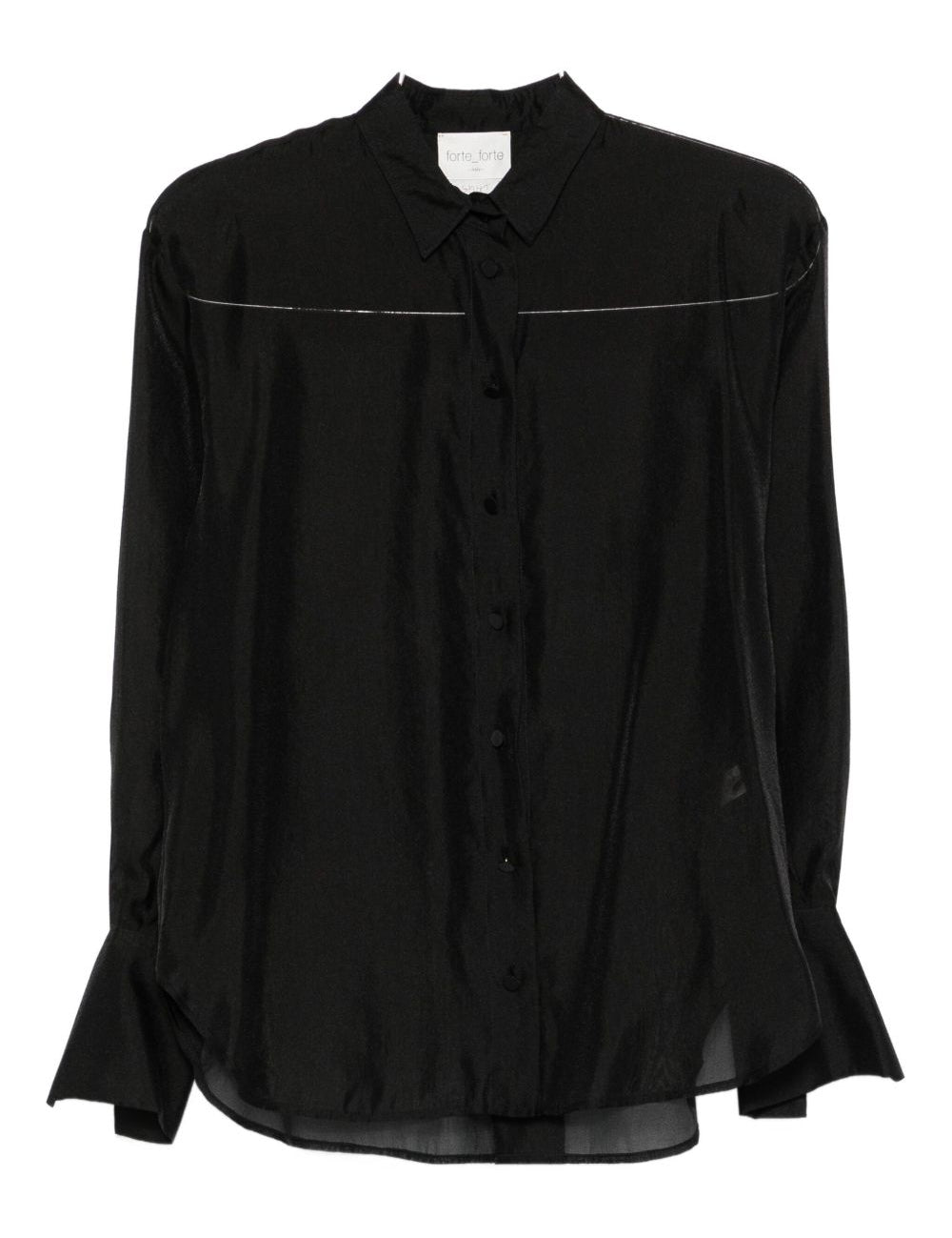Camicia con inserto semi trasparente in nero Forte forte - donna 