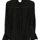 Camicia con inserto semi trasparente in nero Forte forte - donna 
