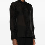 Camicia con inserto semi trasparente in nero Forte forte - donna 