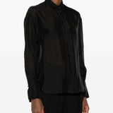 Camicia con inserto semi trasparente in nero Forte forte - donna 