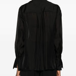 Camicia con inserto semi trasparente in nero Forte forte - donna 
