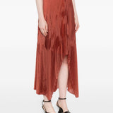 Gonna asimmetrica plissettata in marrone Forte forte - donna 