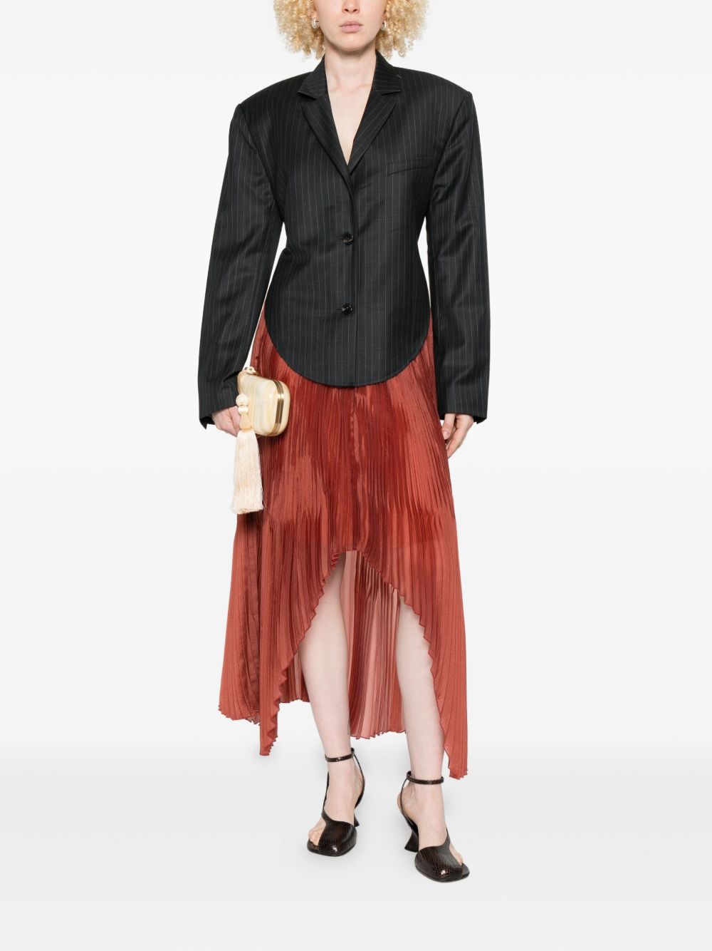 Gonna asimmetrica plissettata in marrone Forte forte - donna 