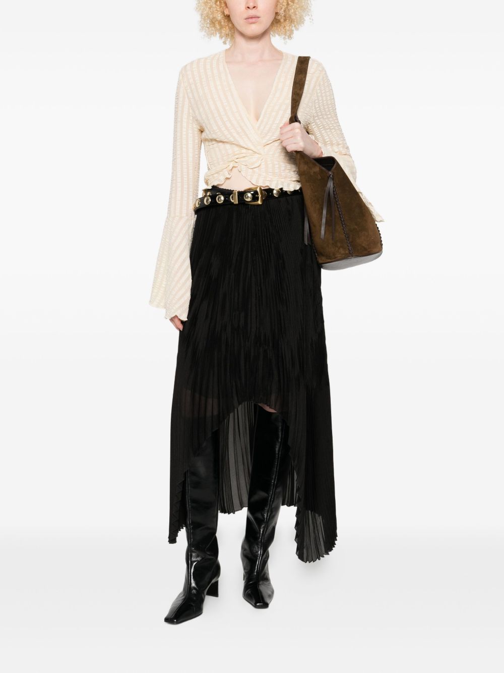 Gonna asimmetrica plissettata in nero Forte forte - donna 