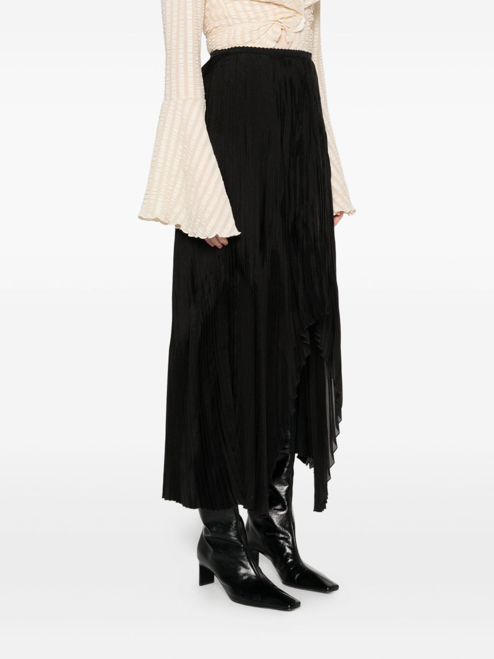 Gonna asimmetrica plissettata in nero Forte forte - donna 