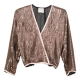 Blusa metallizzata a portafoglio in marrone Forte forte - donna 