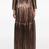 Gonna plissettata effetto metallizzato in marrone Forte forte - donna 