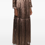 Gonna plissettata effetto metallizzato in marrone Forte forte - donna 