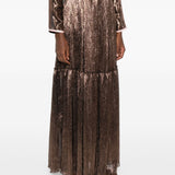 Gonna plissettata effetto metallizzato in marrone Forte forte - donna 