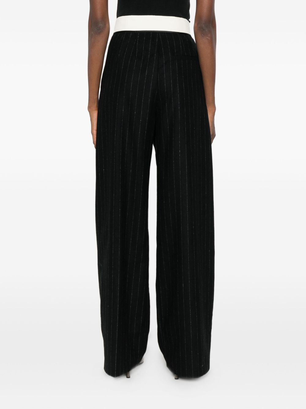 Pantaloni dritti gessati in nero Forte Forte - donna 