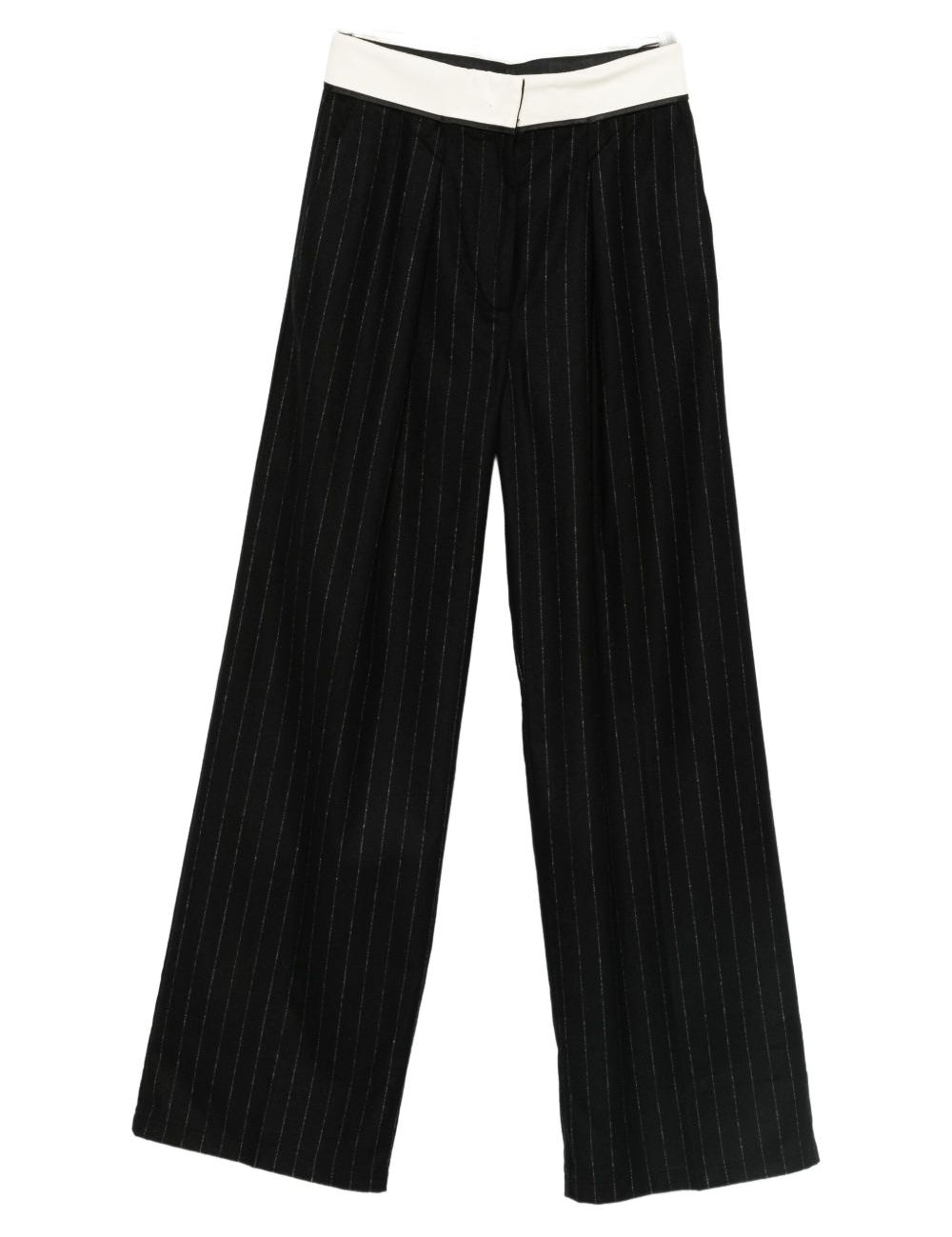 Pantaloni dritti gessati in nero Forte Forte - donna 