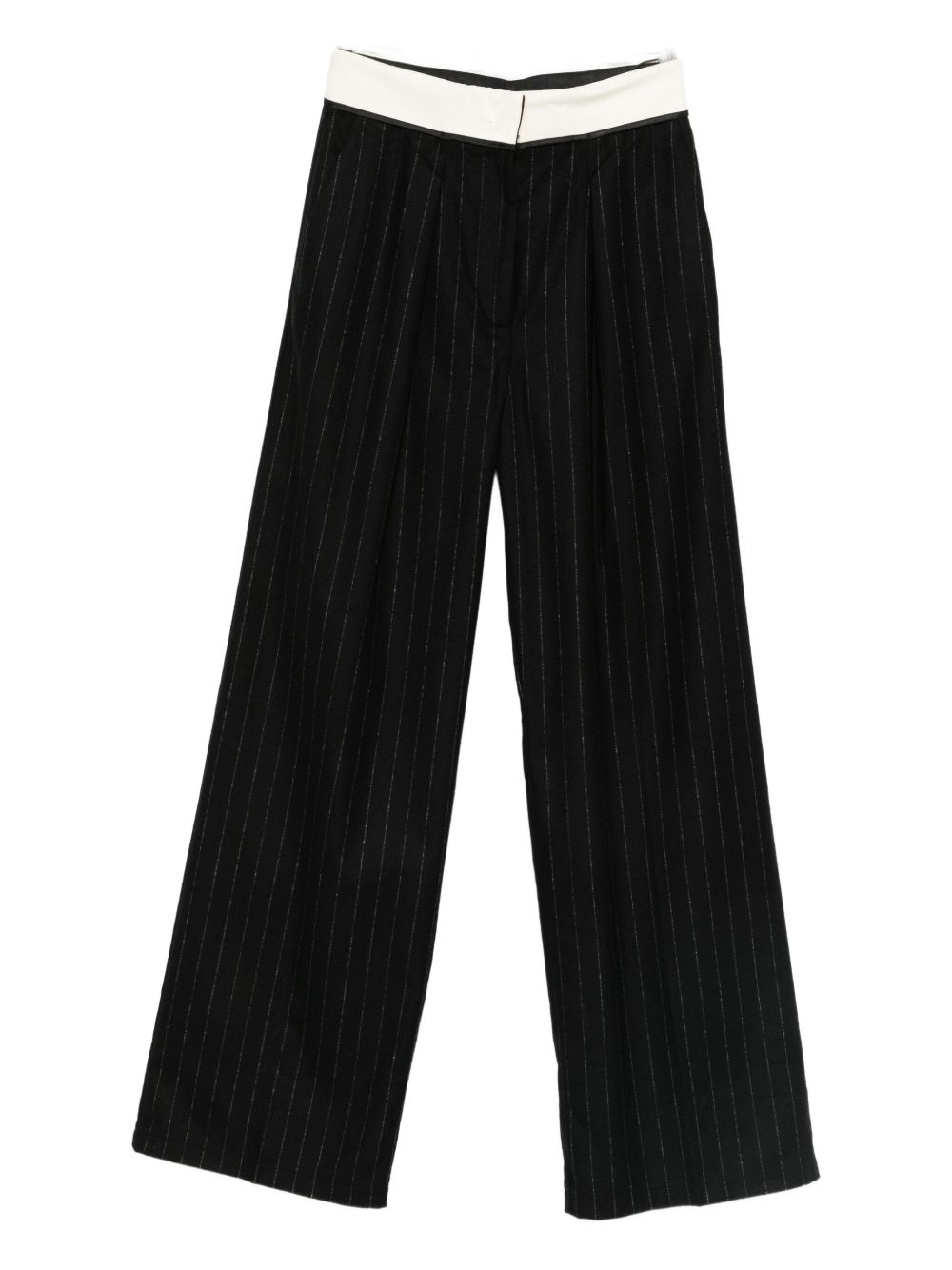 Pantaloni dritti gessati in nero Forte Forte - donna 
