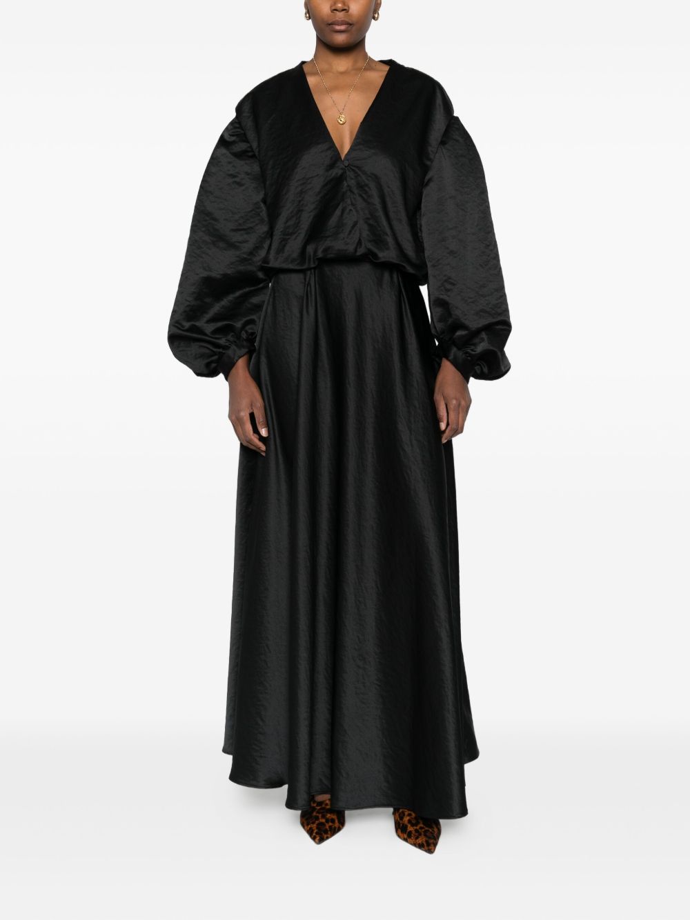 Gonna con trama a rilievo in nero Forte forte - donna 