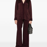 Pantaloni con inserti laterali in bordeaux Forte forte - donna 