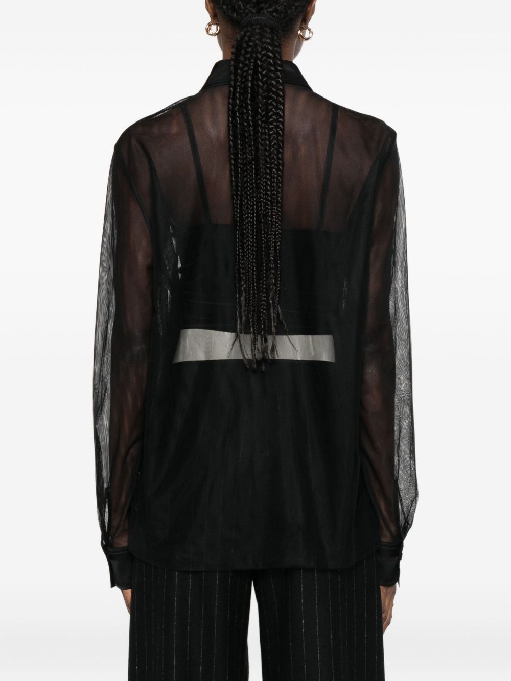 Camicia semi trasparente in nero Forte forte - donna 