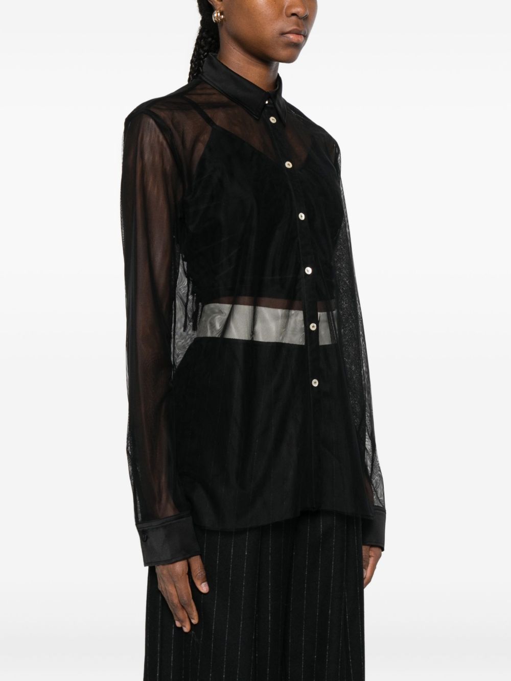 Camicia semi trasparente in nero Forte forte - donna 