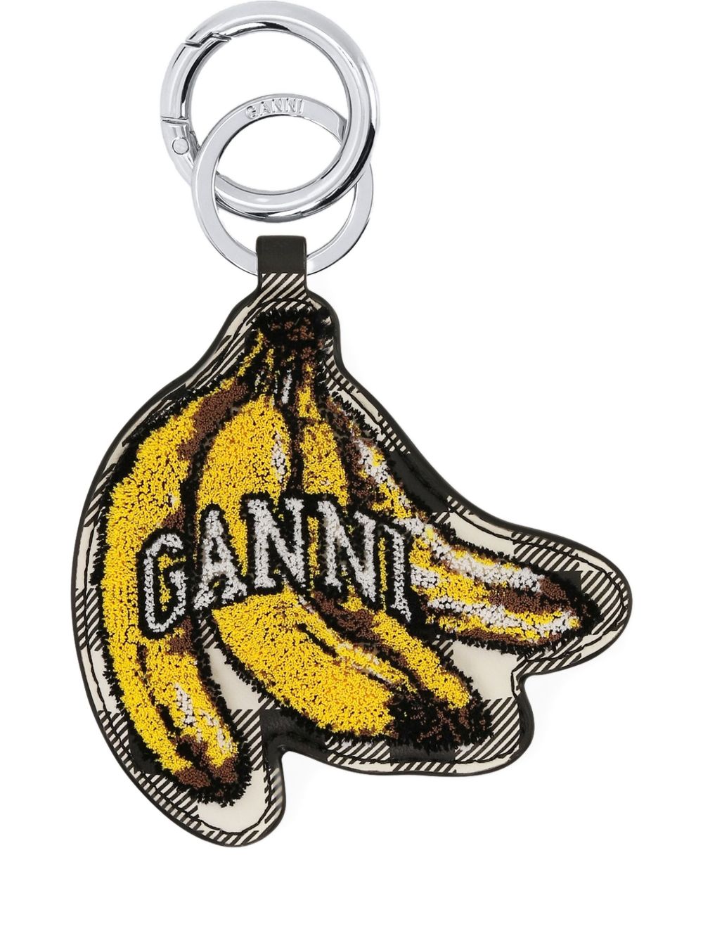 Portachiavi con logo in giallo e nero Ganni - donna 