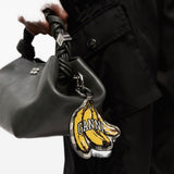 Portachiavi con logo in giallo e nero Ganni - donna 