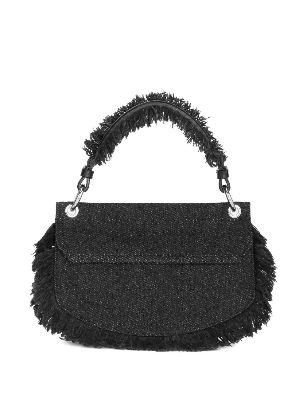 Borsa denim a mano con logo in nero Ganni - donna 