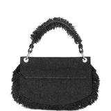 Borsa denim a mano con logo in nero Ganni - donna 