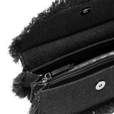 Borsa denim a mano con logo in nero Ganni - donna 