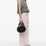 Borsa denim a mano con logo in nero Ganni - donna 
