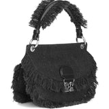 Borsa denim a mano con logo in nero Ganni - donna 