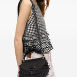 Borsa denim a mano con logo in nero Ganni - donna 