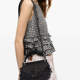 Borsa denim a mano con logo in nero Ganni - donna 