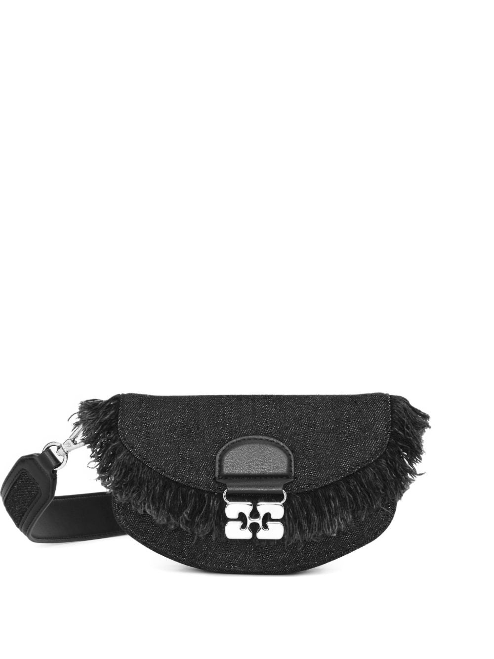 Borsa a tracolla denim in nero Ganni - donna 