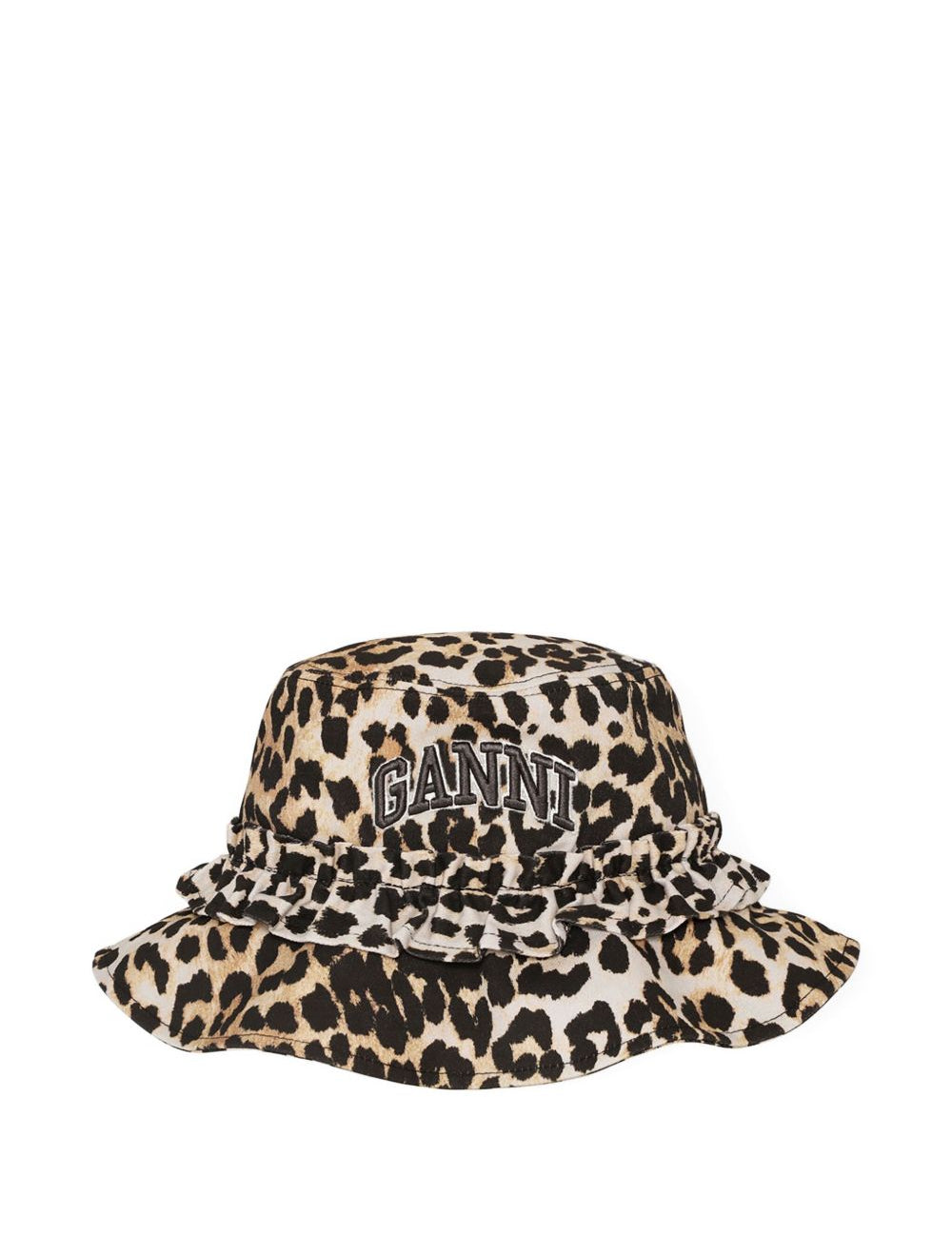 Cappello bucket con ricamo in marrone Ganni - donna 