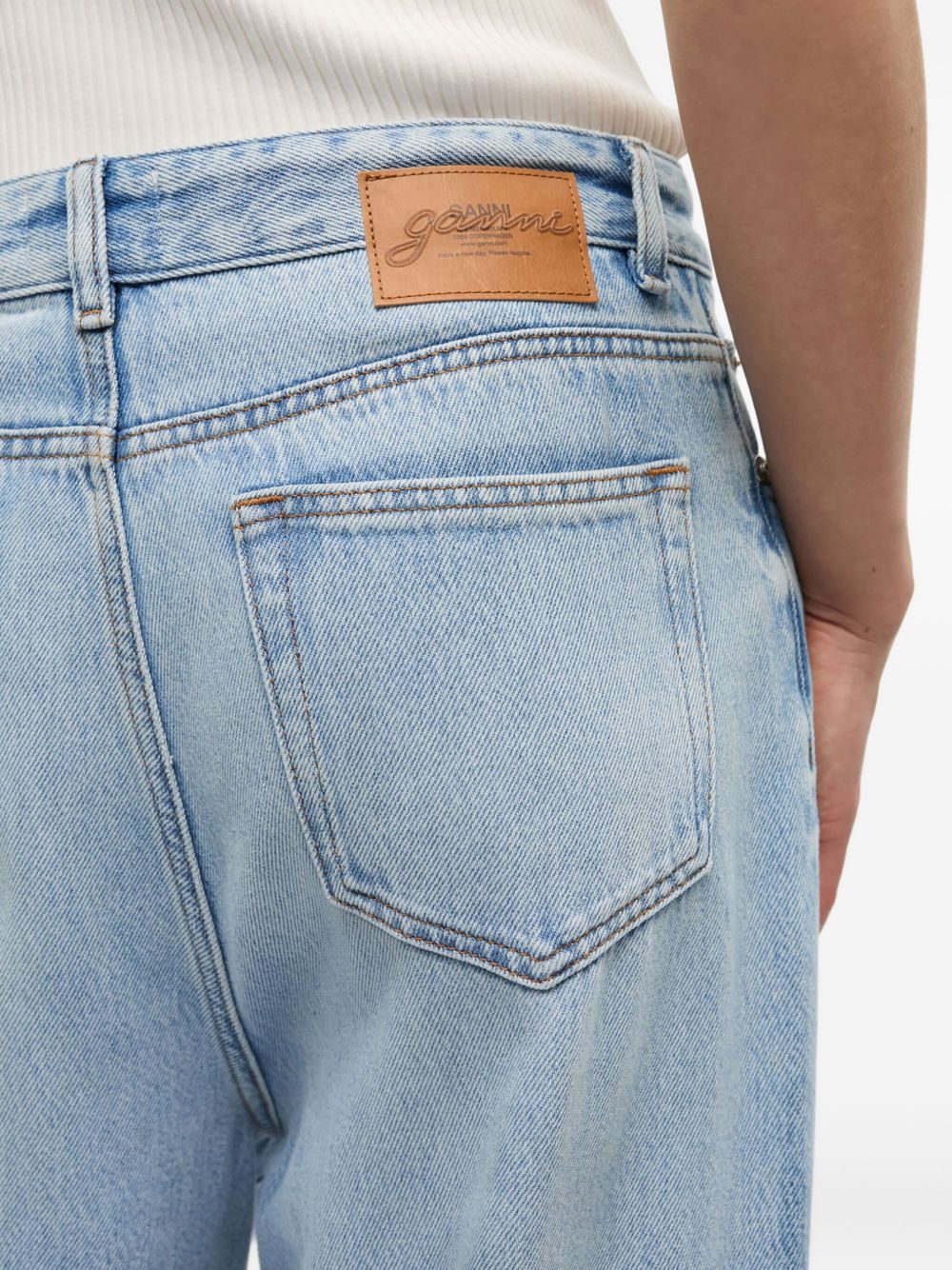 Jeans con baffatura in azzurro Ganni - donna 