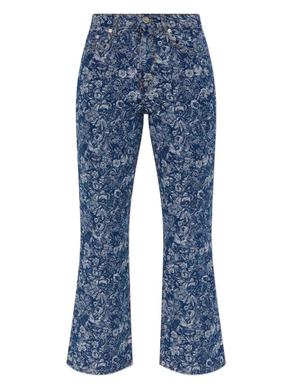 Jeans in denim floreali in blu Ganni - donna 