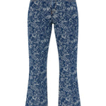 Jeans in denim floreali in blu Ganni - donna 